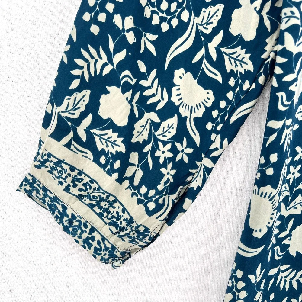 NATALIE MARTIN Fiore Short Dress Womens Small Pomegranate Blue Floral Print - Picture 11 of 16